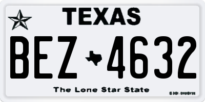 TX license plate BEZ4632