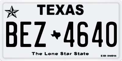 TX license plate BEZ4640