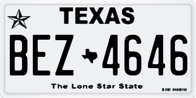 TX license plate BEZ4646