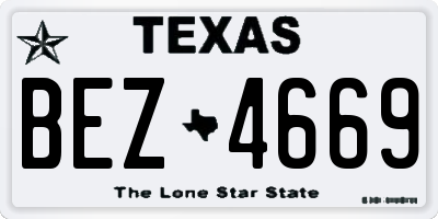 TX license plate BEZ4669
