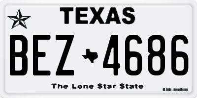 TX license plate BEZ4686