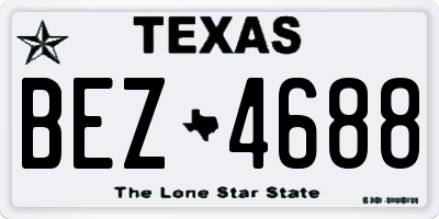TX license plate BEZ4688
