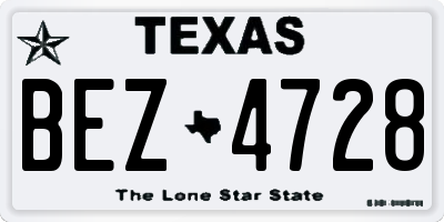 TX license plate BEZ4728
