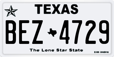 TX license plate BEZ4729