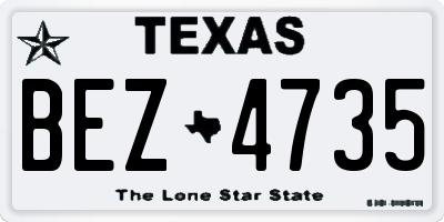 TX license plate BEZ4735