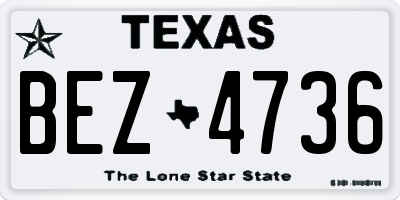 TX license plate BEZ4736
