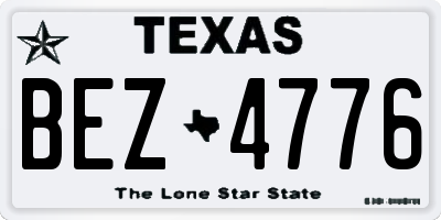 TX license plate BEZ4776