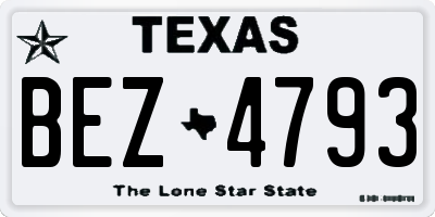 TX license plate BEZ4793