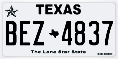 TX license plate BEZ4837