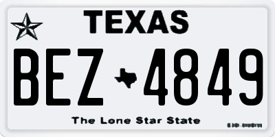 TX license plate BEZ4849