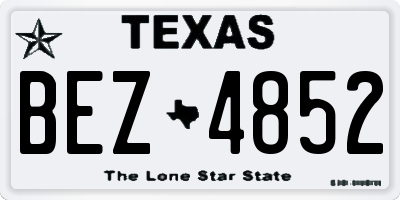 TX license plate BEZ4852