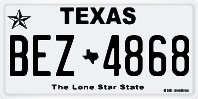 TX license plate BEZ4868