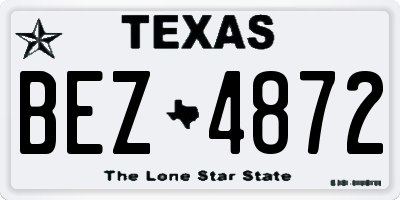 TX license plate BEZ4872