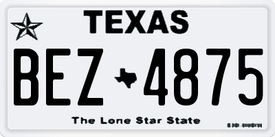 TX license plate BEZ4875