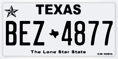 TX license plate BEZ4877