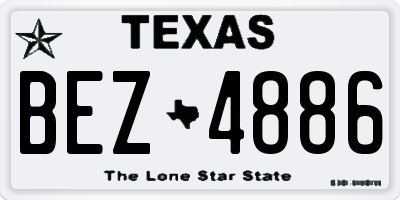 TX license plate BEZ4886
