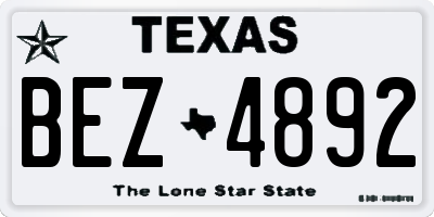 TX license plate BEZ4892