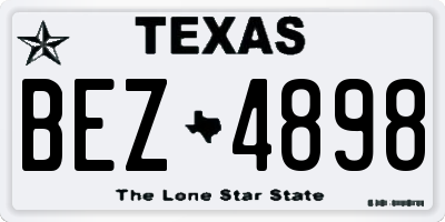 TX license plate BEZ4898