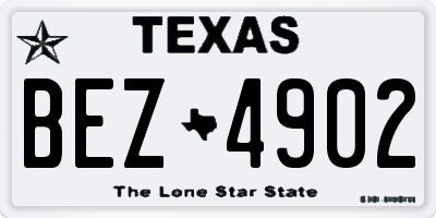 TX license plate BEZ4902