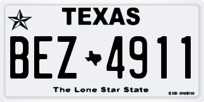 TX license plate BEZ4911