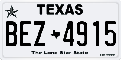 TX license plate BEZ4915