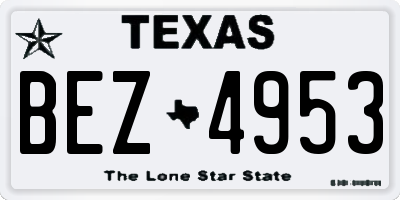 TX license plate BEZ4953