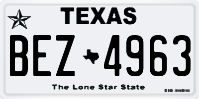 TX license plate BEZ4963