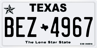 TX license plate BEZ4967