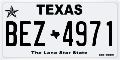 TX license plate BEZ4971