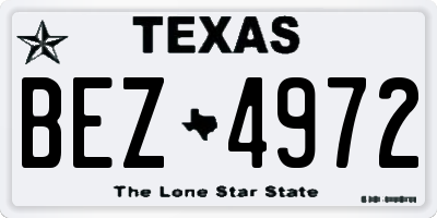 TX license plate BEZ4972