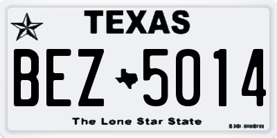 TX license plate BEZ5014