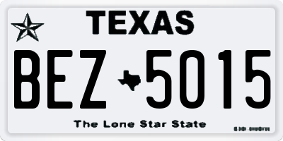 TX license plate BEZ5015