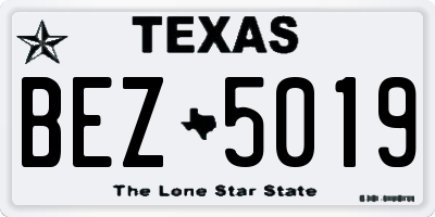 TX license plate BEZ5019