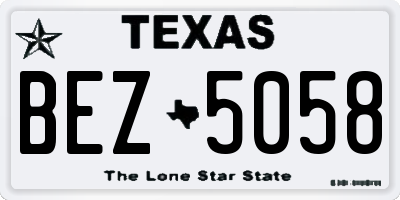 TX license plate BEZ5058