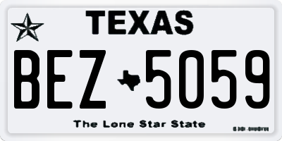 TX license plate BEZ5059