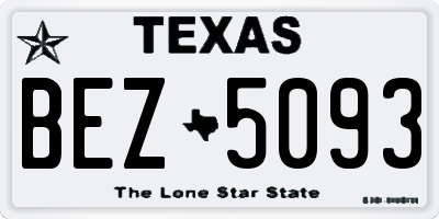 TX license plate BEZ5093