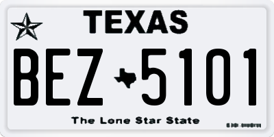 TX license plate BEZ5101