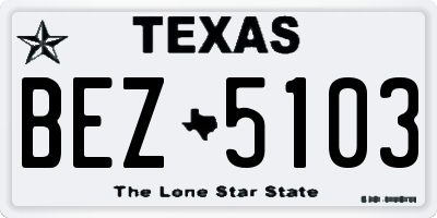 TX license plate BEZ5103