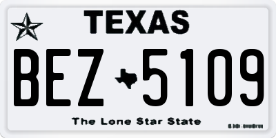 TX license plate BEZ5109