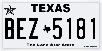 TX license plate BEZ5181
