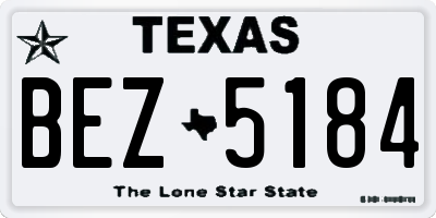 TX license plate BEZ5184