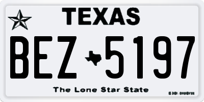 TX license plate BEZ5197