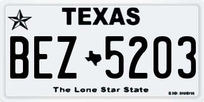 TX license plate BEZ5203
