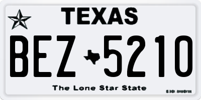 TX license plate BEZ5210