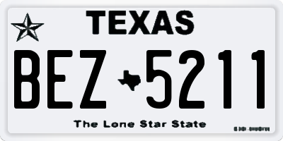 TX license plate BEZ5211