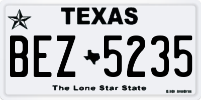 TX license plate BEZ5235