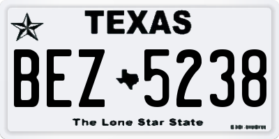 TX license plate BEZ5238