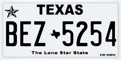 TX license plate BEZ5254