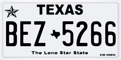 TX license plate BEZ5266