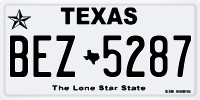 TX license plate BEZ5287